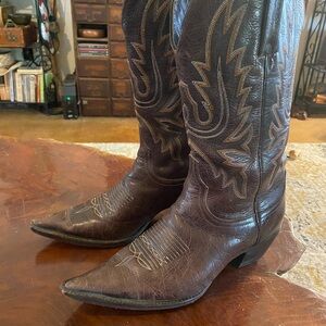 Brown Leather Cowboy Boots